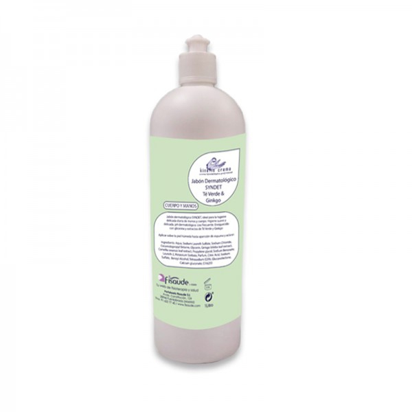 Syndet Savon Dermatologique Thé Vert & Ginkgo 2 en 1 : Mains et Corps (1 litre)